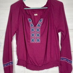 Hollister XS Women's Top Purple In Color BOHO Look